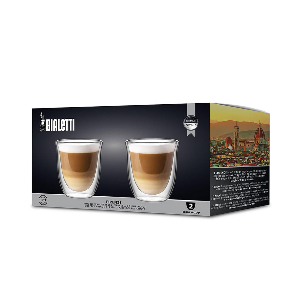 GLASBECHERSET Firenze, 2er Set, Doppelwandig, 300 ml - Transparent, Glas (0.3L) - Bialetti