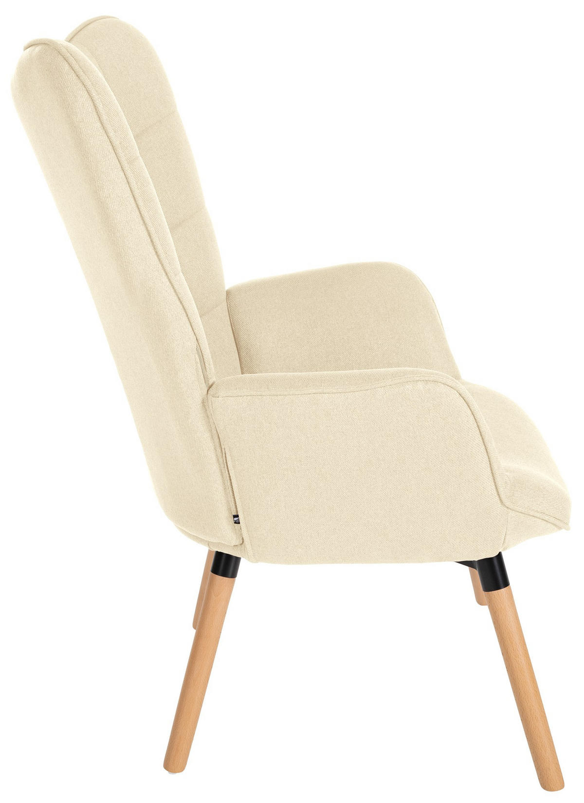 SESSEL Stoff creme - Eukalyptusholzfarben/Creme, Holz/Textil (68/101/73cm) - CLP