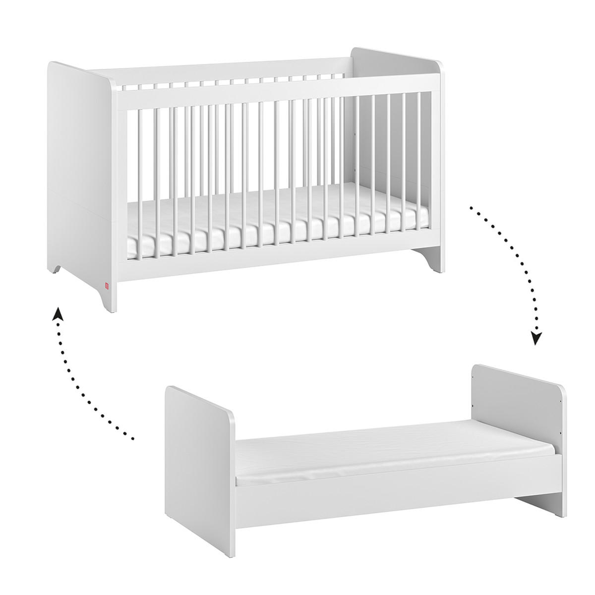 BABYZIMMER 3-teilig Ova Weiß - Weiß, Holzwerkstoff (144.5/86/75cm) - Petits-meubles