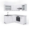 ECKKÜCHE Fame-Line Weiß Hochglanz/Weiß 160 x 190 cm, AP Marmor - Weiß Hochglanz/Weiß, Holzwerkstoff (190/81.6/60cm) - Vicco