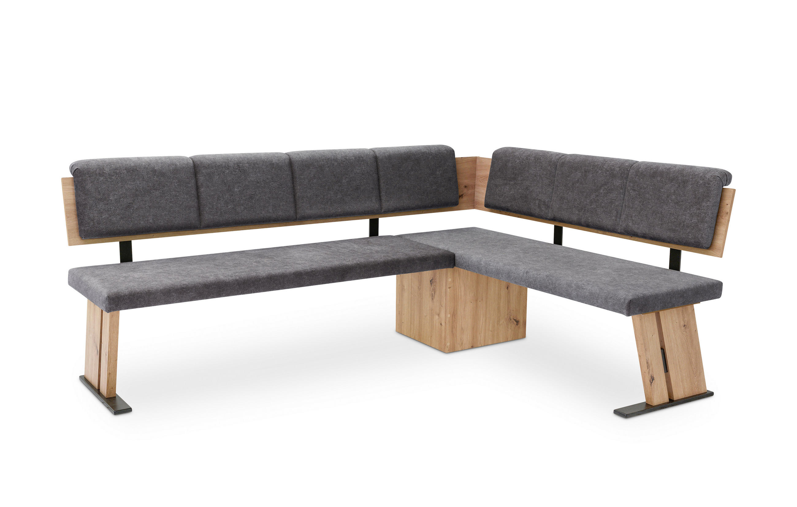 58aufmkessel Eckbank Eiche Artisan, Grau 205x155 cm