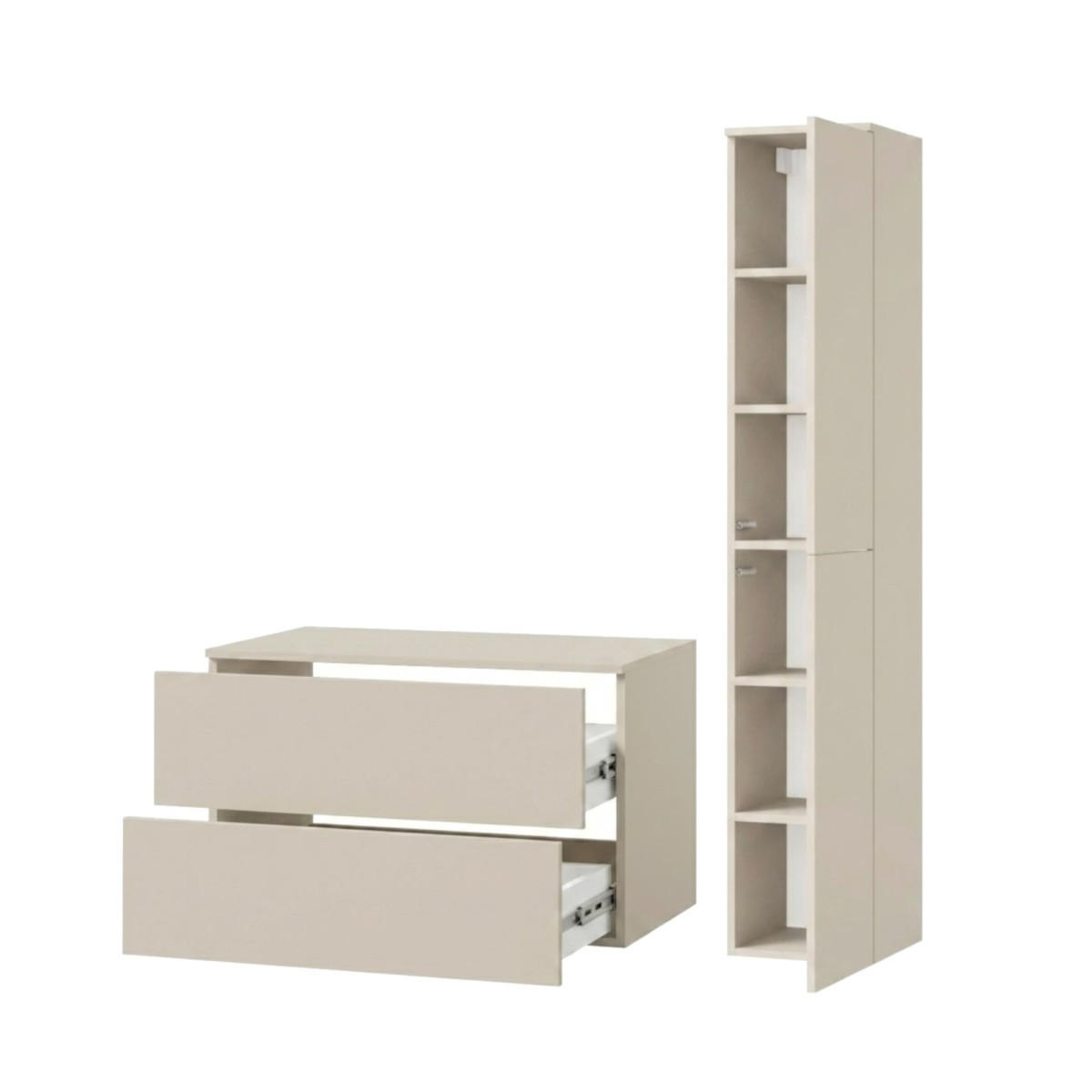 BADMÖBEL-SET Color Kaschmir 2-Teilig (2S 80 + 2D 160) - Kaschmir, Holzwerkstoff (110/160/45cm) - mzm24