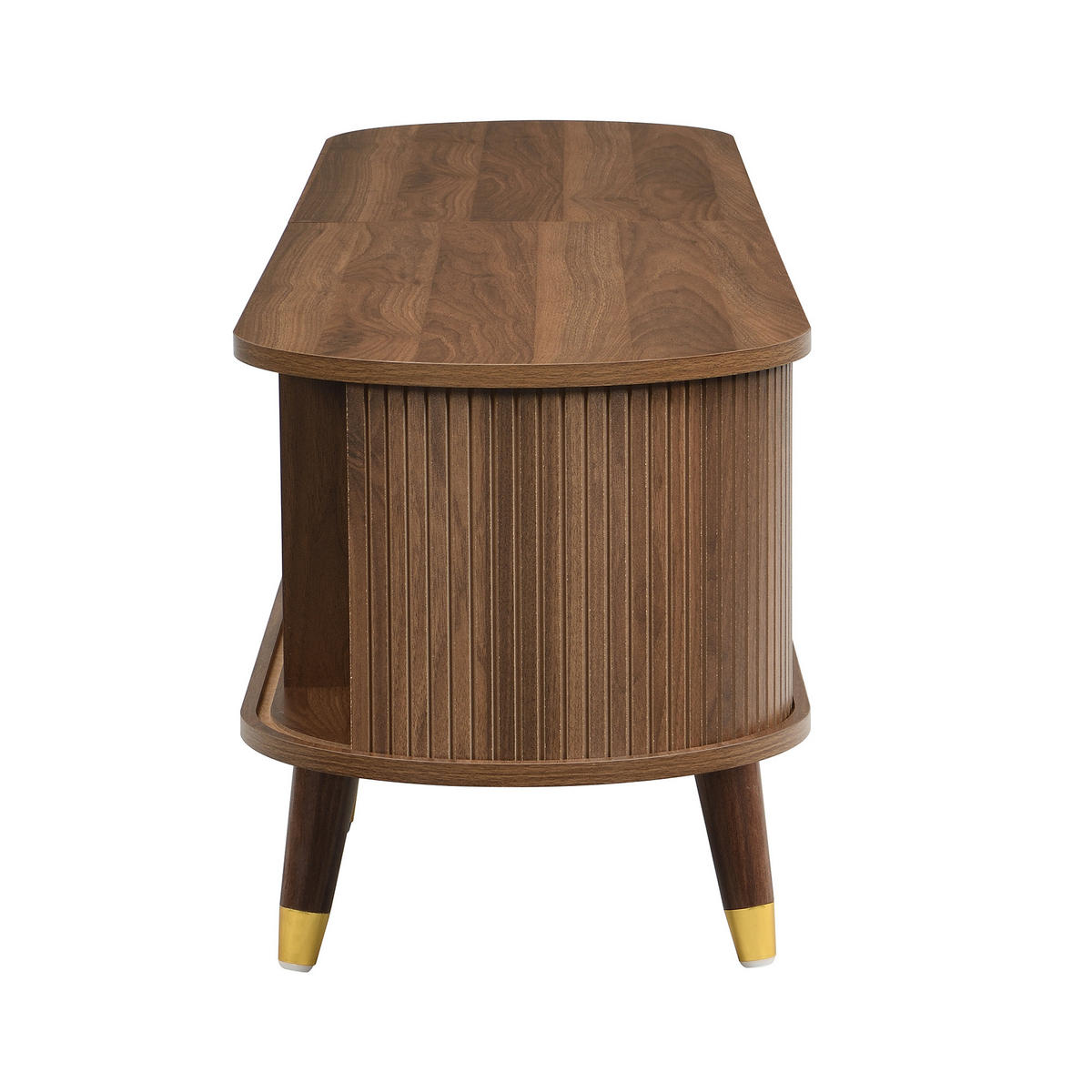 TV-ELEMENT 175 cm Walnussoptik MDF mit Rattan-Schiebetür und Stauraum - Nussbaumfarben, Holzwerkstoff (38/45/175cm) - Korfee