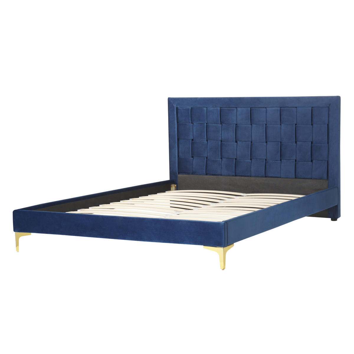 DOPPELBETT 140/200cm Marineblau Limoux - Blau, Textil (140/200cm) - Beliani