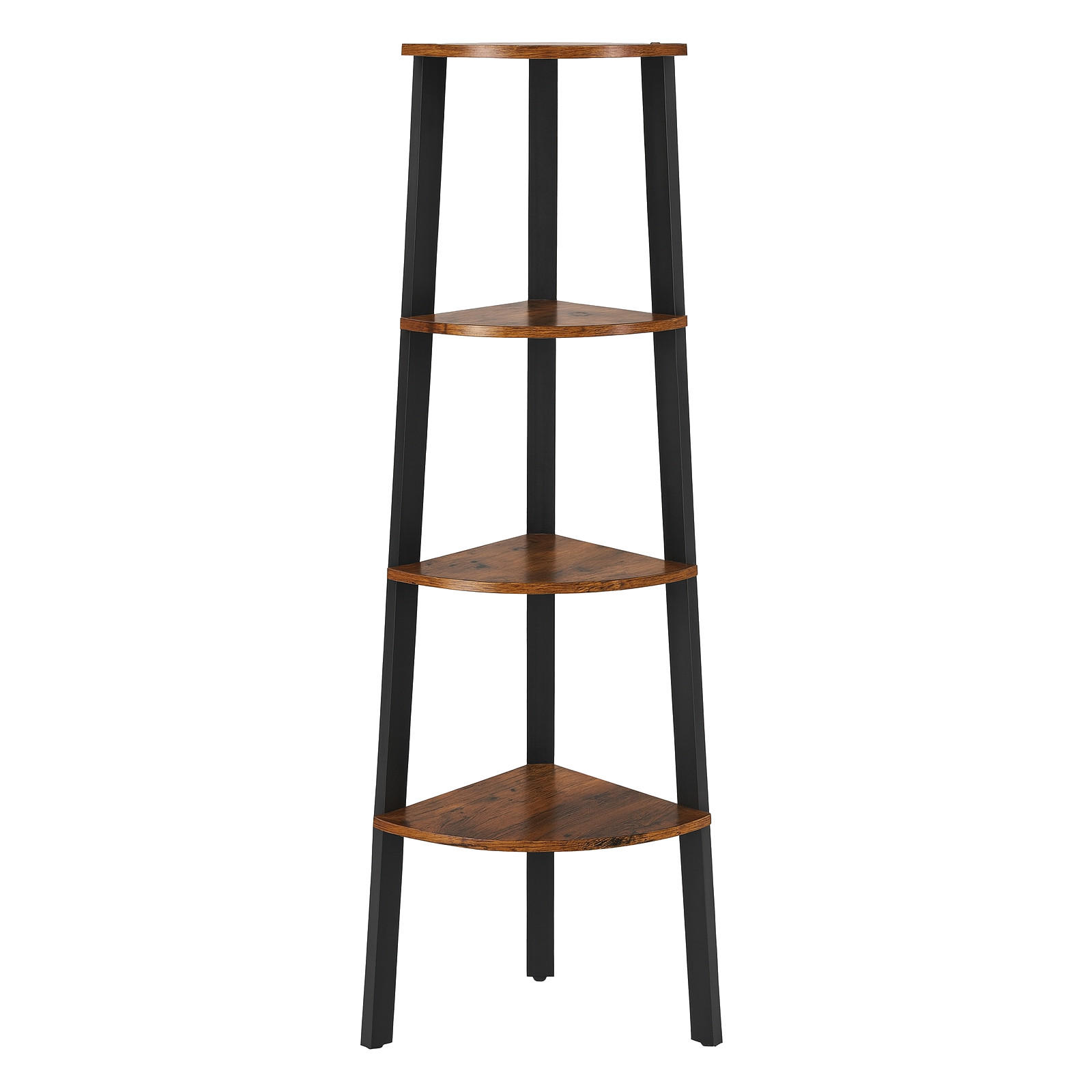 ECKREGAL Holzoptik Metall Dunkelbraun Schwarz Standregal 125x34x34 cm - Dunkelbraun/Schwarz, Holzwerkstoff/Metall (34/125/34cm) - Begryf