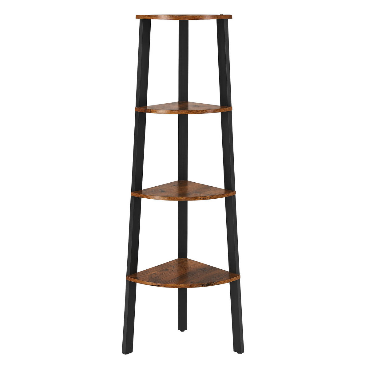 ECKREGAL Holzoptik Metall Dunkelbraun Schwarz Standregal 125x34x34 cm - Dunkelbraun/Schwarz, Holzwerkstoff/Metall (34/125/34cm) - Begryf