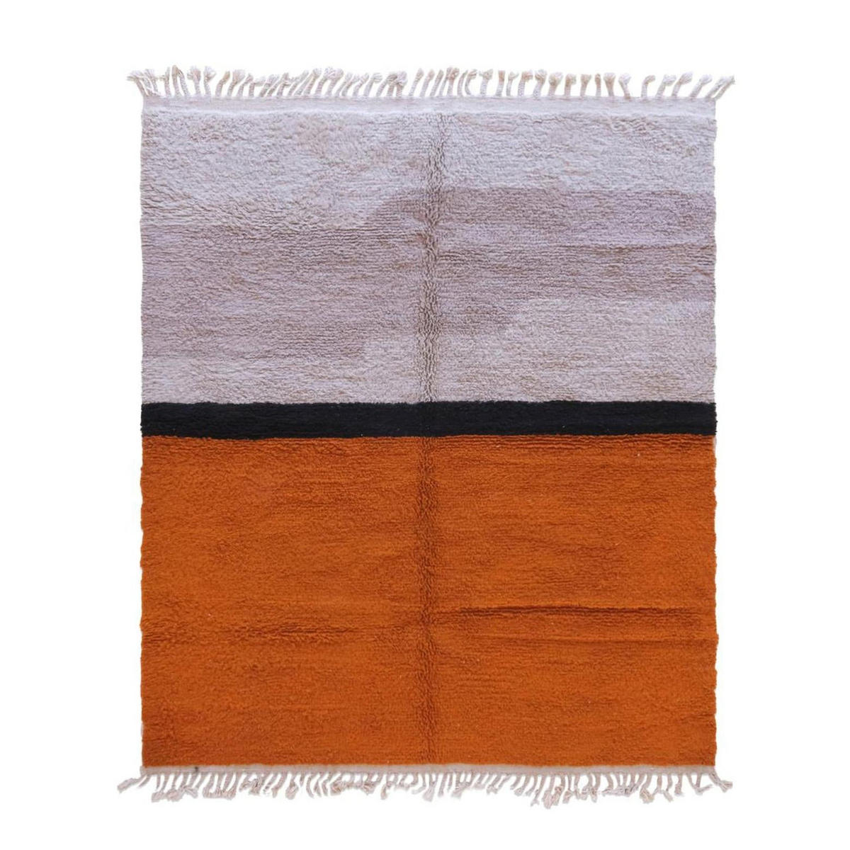 BERBERTEPPICH mit Linienmuster 220x 269 cm - Orange, Naturmaterialien (220/269cm) - AFK Living
