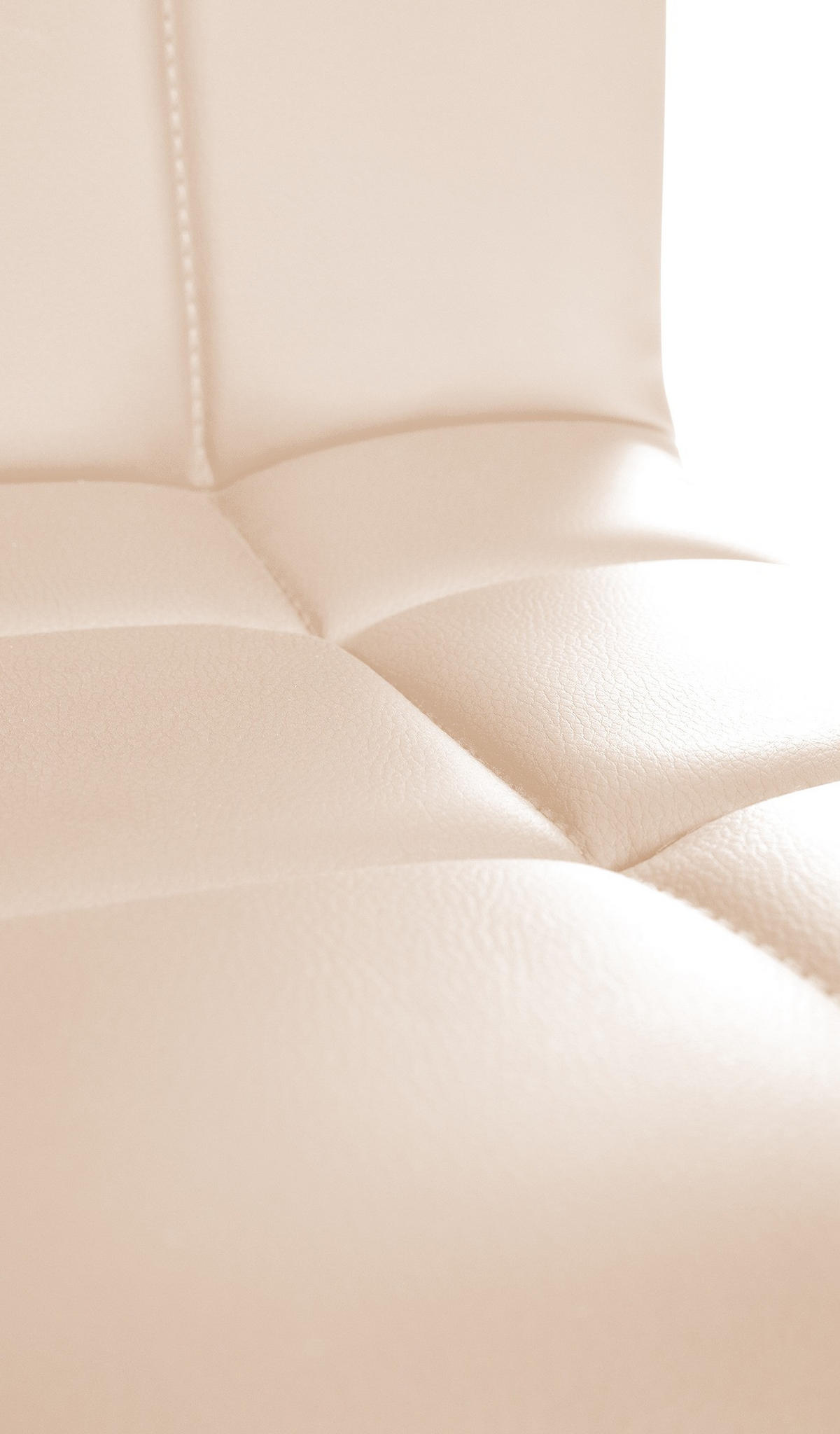 DREHSTUHL Lederlook creme - Chromfarben/Creme, Textil/Metall (44/74/49cm) - CLP