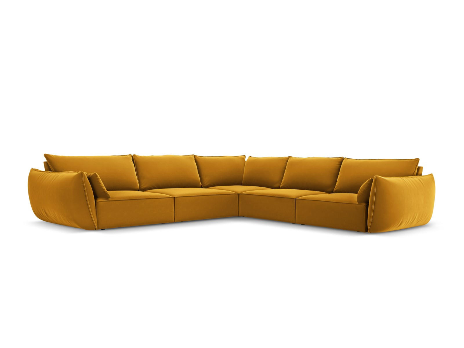 WENDBARES-ECKSOFA Kaelle aus Samt gelb 7 Sitzplätze - Gelb, Textil (286/286cm) - Micadoni