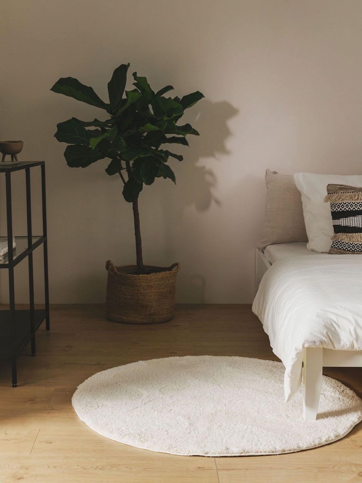 HOCHFLORTEPPICH rund Soda Weiß ø 160 cm rund - Weiß, Naturmaterialien/Textil (160/1cm) - KUNSTLOFT