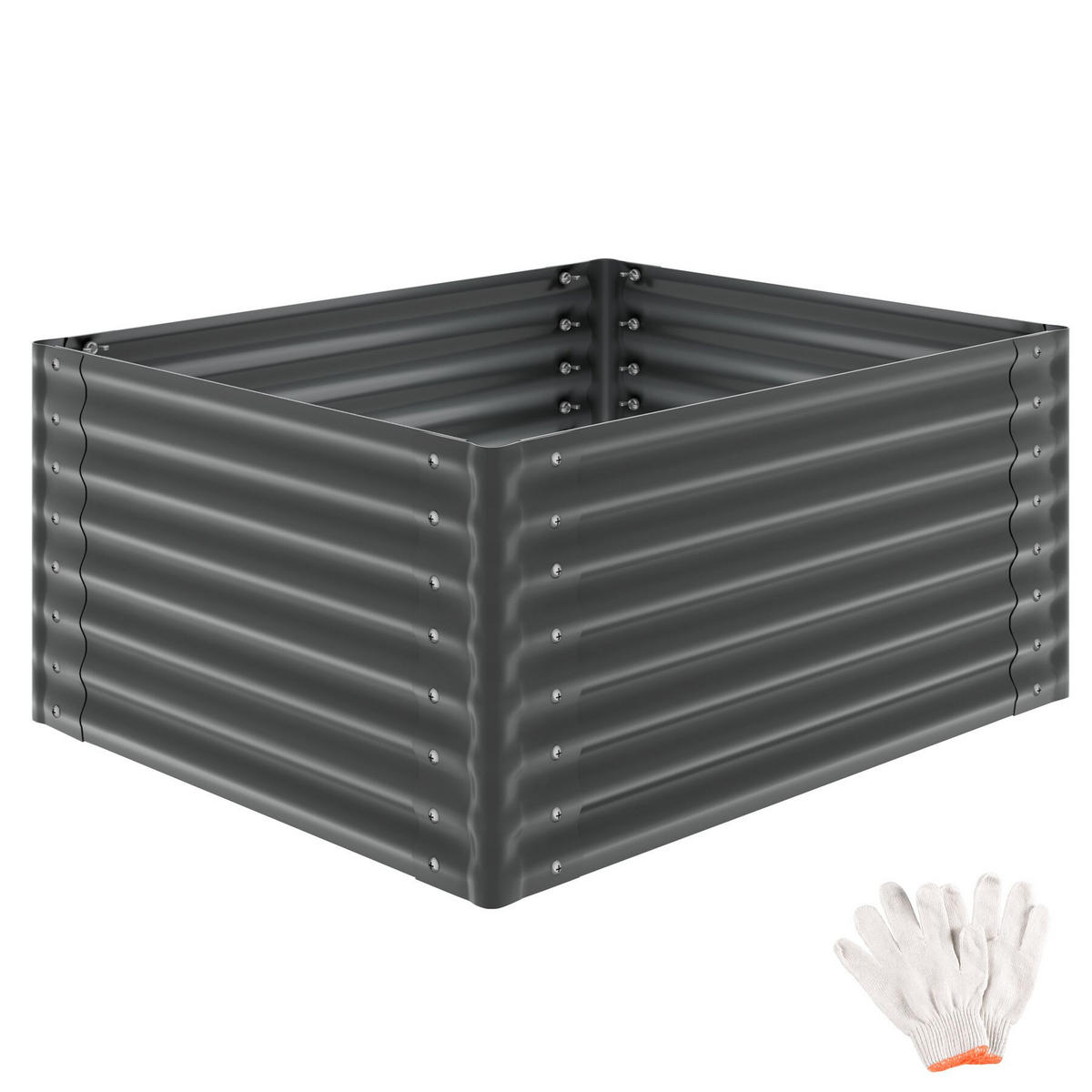 HOCHBEET Blomma, mit offenem Boden und abgerundeten Kanten, anthrazit - Anthrazit, Metall (100/62/120cm) - tectake