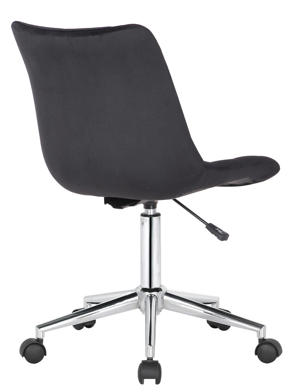 BÜROSTUHL Auronix Samt schwarz - Chromfarben/Schwarz, Metall (46/96/62cm) - TPFLiving