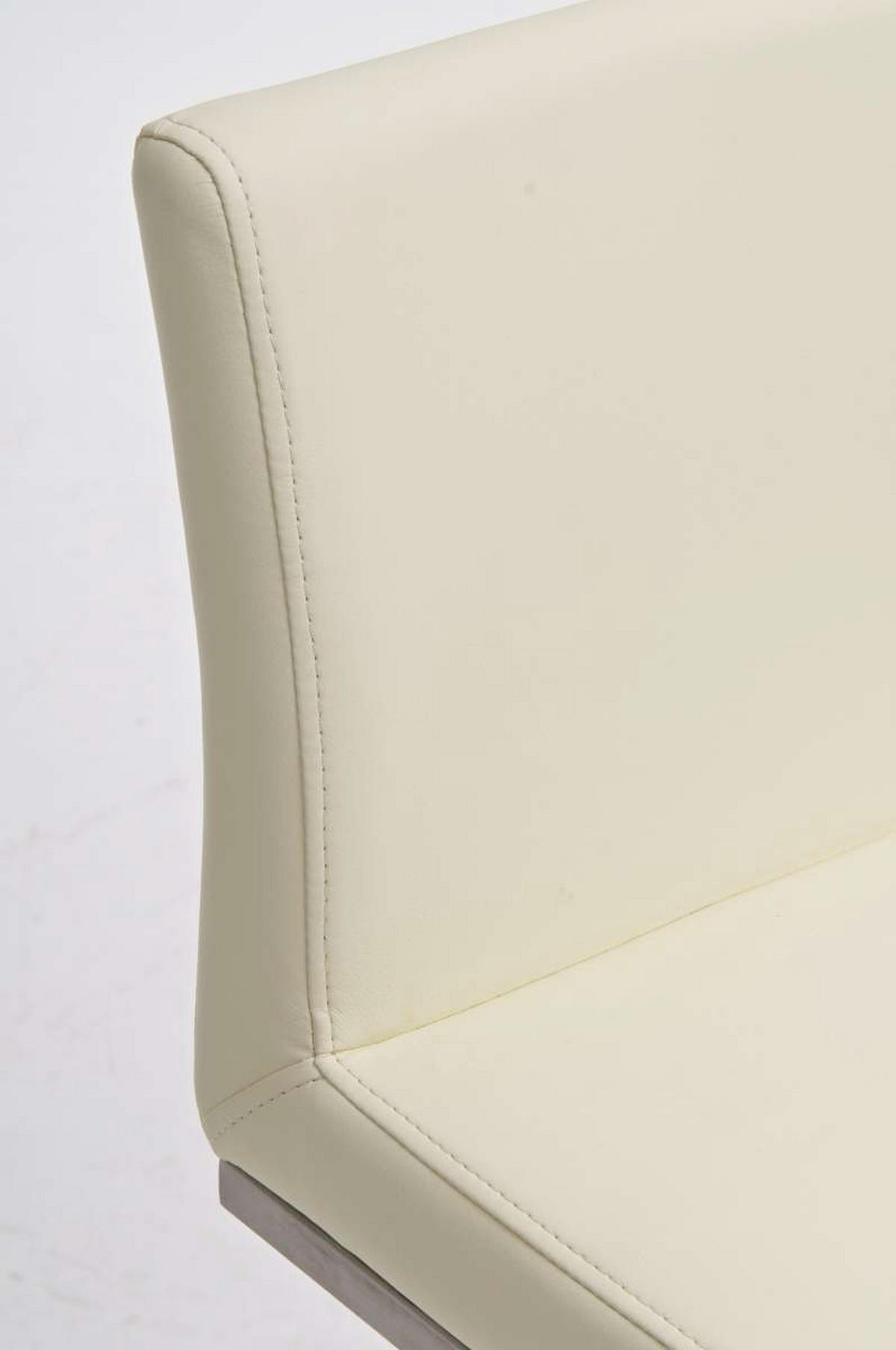 BARHOCKER Carin Kunstleder Creme Silber - Creme, Leder/Metall (42/86/44cm) - DELUKE