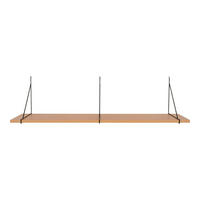 WANDREGAL Chiba Melamin, Stahl, MDF Natur / Schwarz - Schwarz, Metall (120/29/31cm) - tinkaro