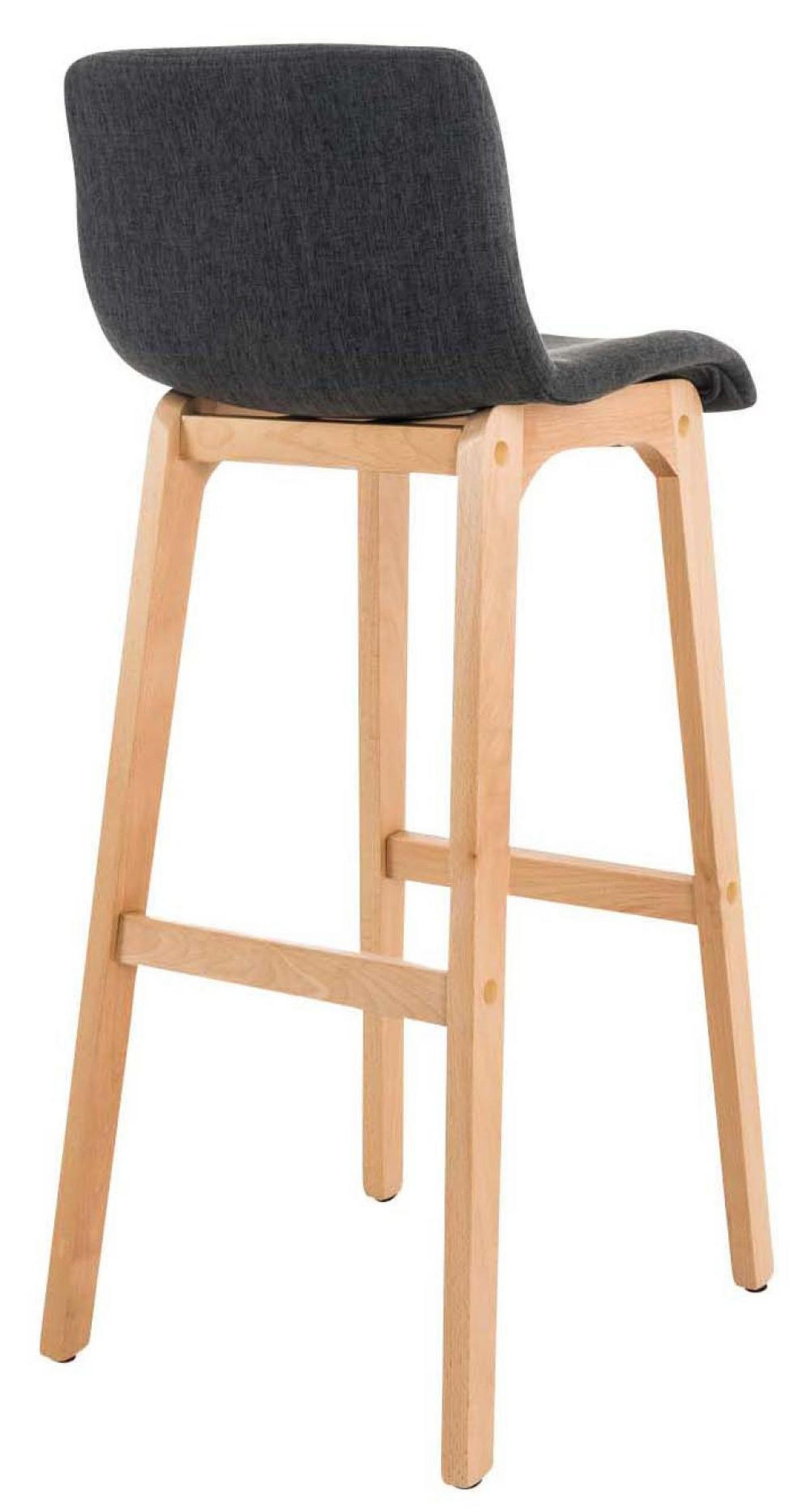 BARHOCKER 2er Set Stoff dunkelgrau - Eukalyptusholzfarben/Dunkelgrau, Holz/Textil (41/101/46cm) - CLP