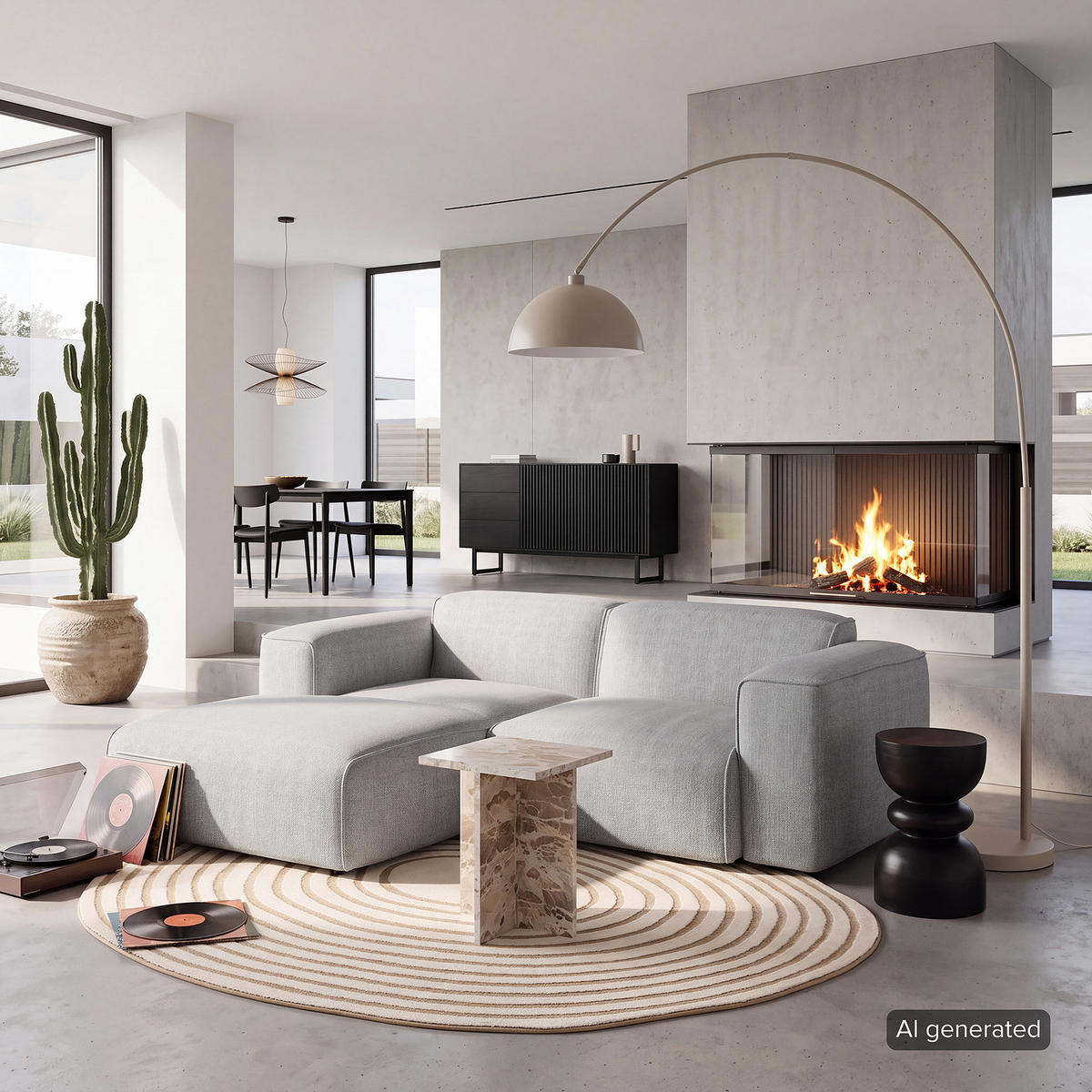 ECKSOFA mit XL-Longchair - Hellgrau/Schwarz, Kunststoff/Textil (260/171cm) - home24