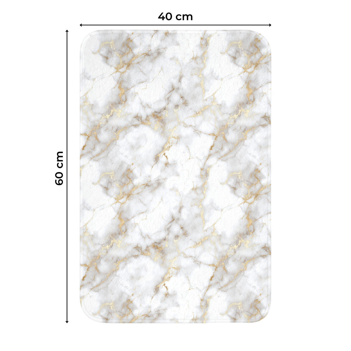 WC PŘEDLOŽKA Zlaté žilky - Mramor - Bílý 40x60 cm - bílá, textil/plast (40/1cm) - OnlyWow