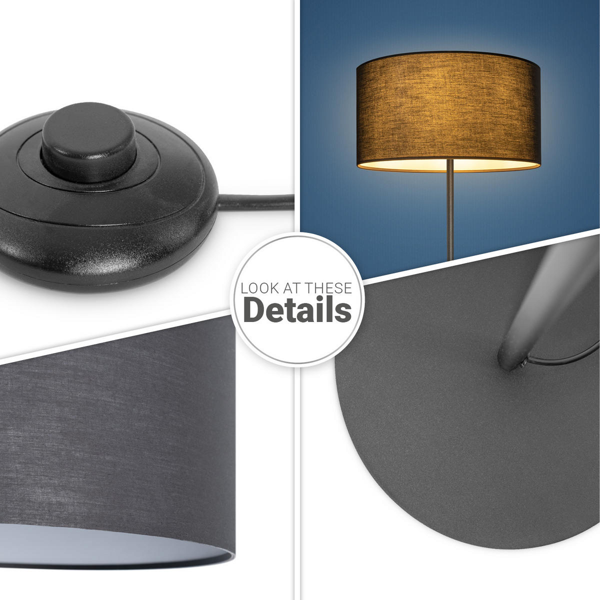 STEHLEUCHTE Luca Fl - Schwarz, Metall (38/38/144cm) - Paco Home