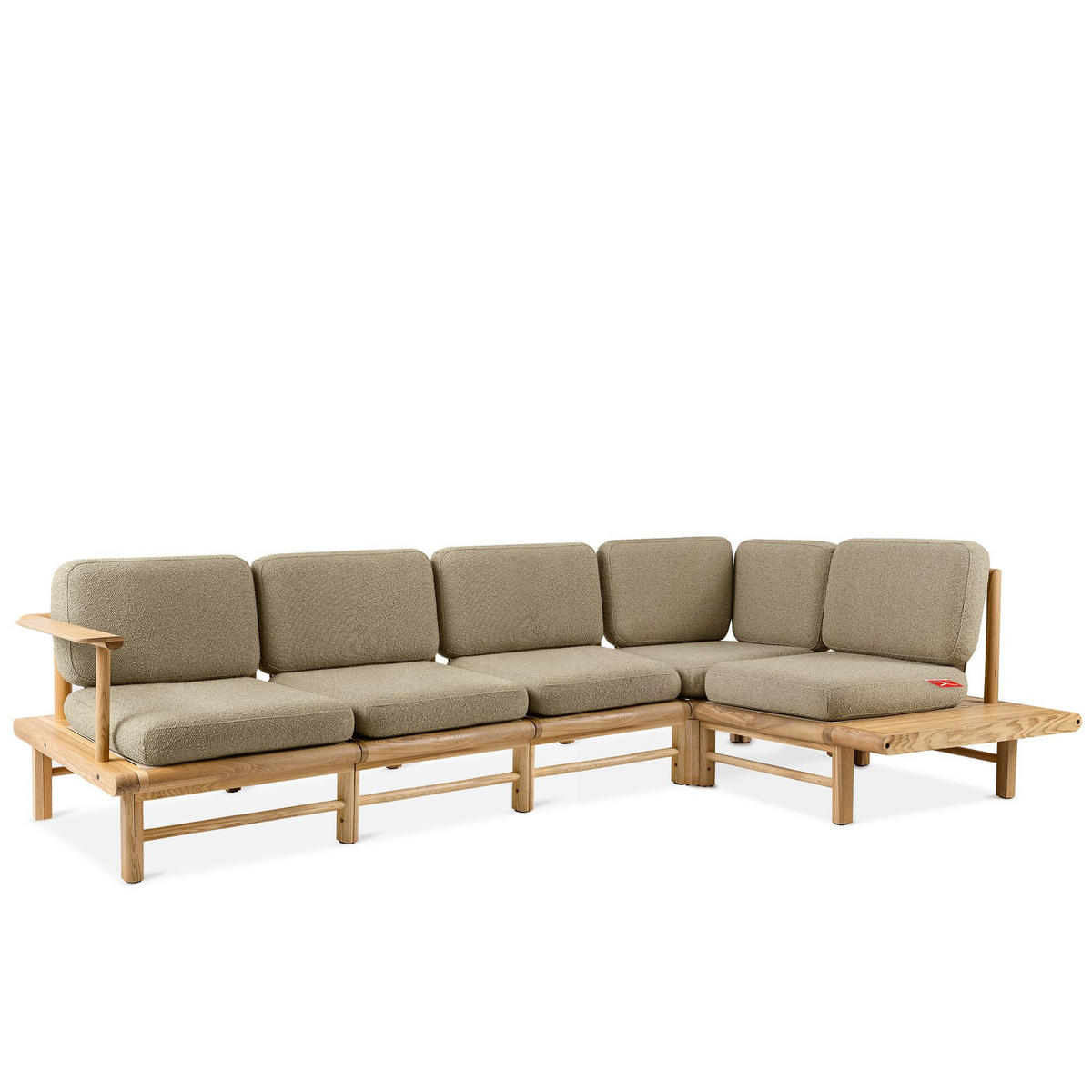 LOUNGESOFA ATREDA rechts - Beige, Holz/Textil (300/80/175cm) - KONSIMO®