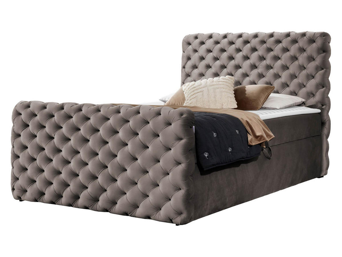 BOXBETT Chesterfield Lux - Hellbraun, Holz (200/200cm) - MIRJAN24