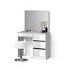 SCHMINKTISCH-SET Imola Weiß 90 cm mit Hocker - Weiß, Holzwerkstoff (90/75/40cm) - Livinity®