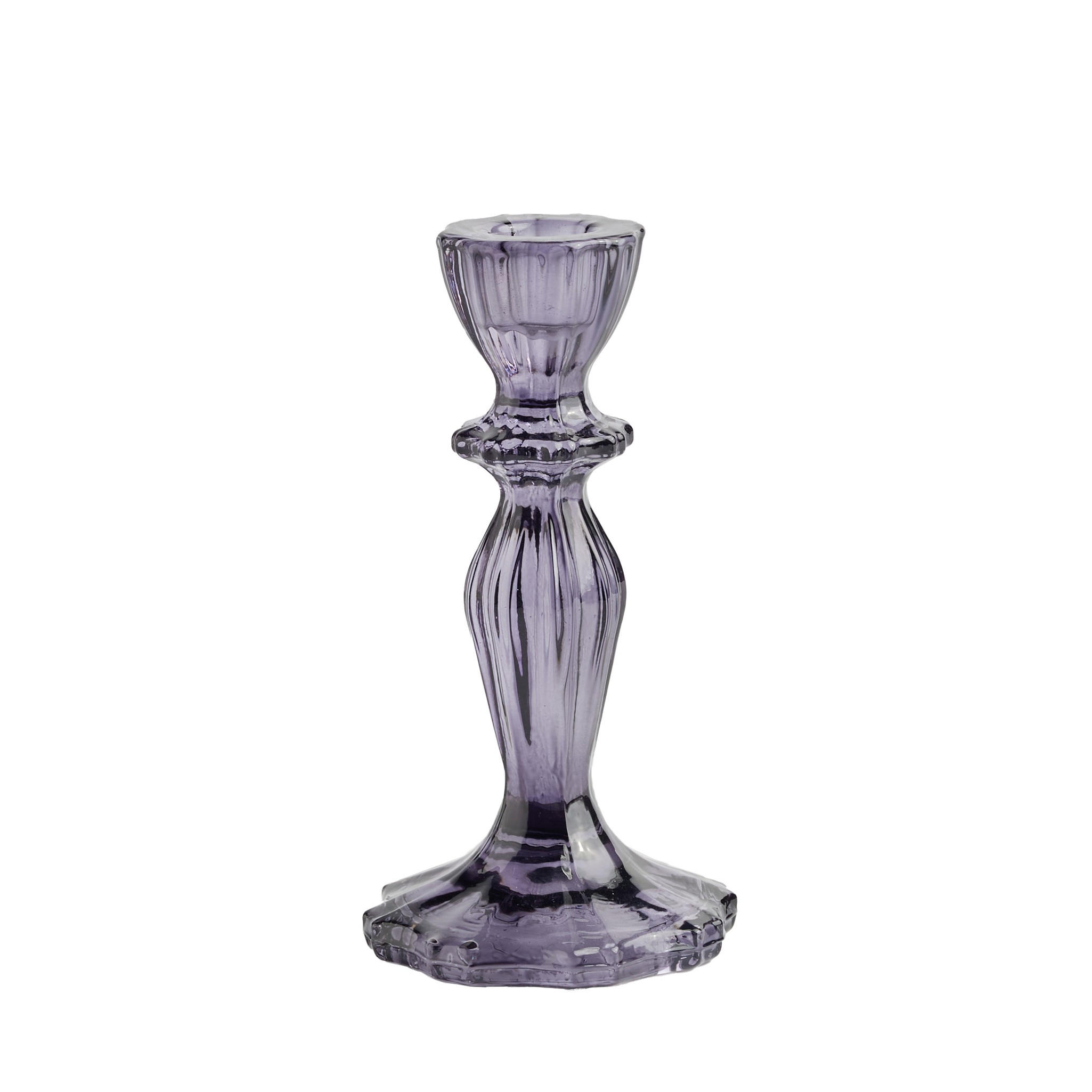 KERZENSTÄNDER Mirell - Violett, Glas (8/15/8cm) - home&you
