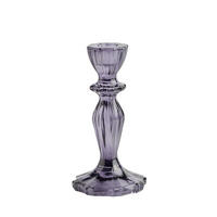 KERZENSTÄNDER Mirell - Violett, Glas (8/15/8cm) - home&you