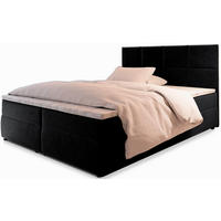 POSTEL BOXSPRING LENA 160x200 cm, s matrací a úložným prostorem, černá - černá, kompozitní dřevo/textil (160/200cm) - MASSENO