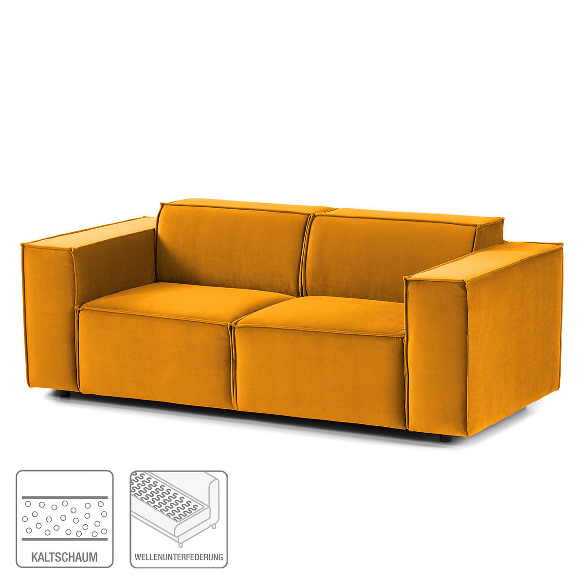 2-SITZER SOFA - Gelb, Textil (189/70/96cm) - home24