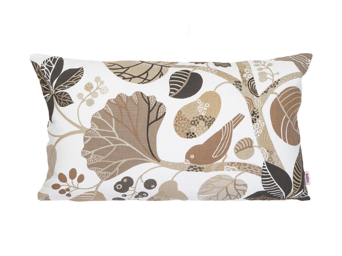 KISSENHÜLLE Zauberwald elfenbein-taupe Baumwolle 50/30 cm - Taupe/Ecru, Textil (30/50cm) - beties Heimtextil