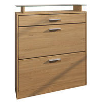 SCHUHSCHRANK Loret Eiche Skandi - Honigeiche, Holzwerkstoff (89/104/23cm) - Vladon