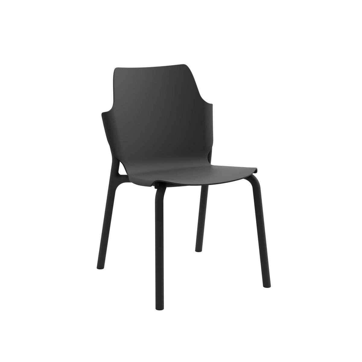 GARTENSTUHL Schwarz 56/47/83 cm 2er-Set - Schwarz, Kunststoff (56/83/47cm) - Mobili Rebecca