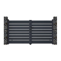 GARTENTOR Flügeltor Doppeltor - 305 x 166 cm - durchbrochen - Aluminium - Anthrazit - PRIMO - Anthrazit, Metall (300/161cm) - Vente-Unique