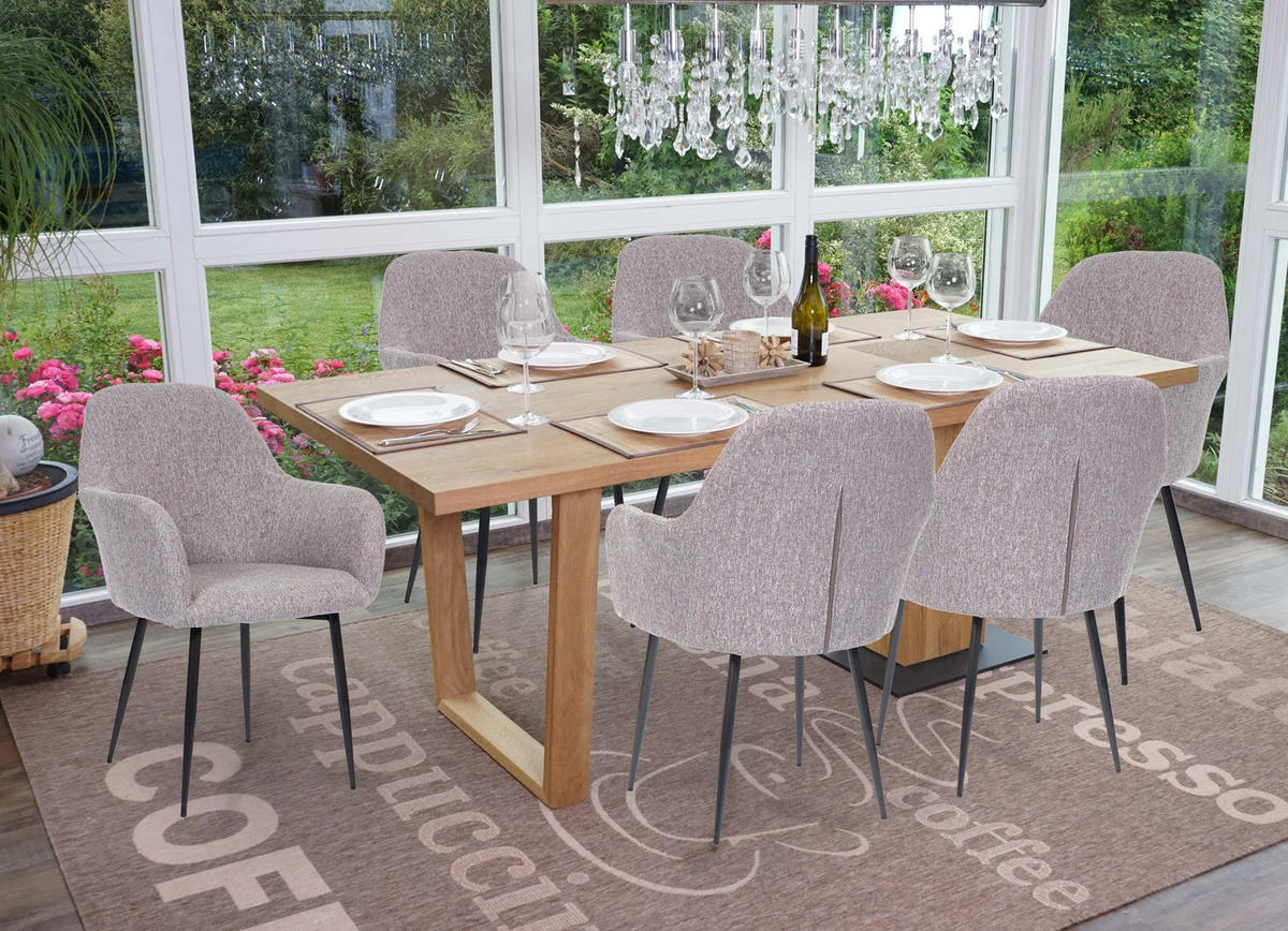 ESSZIMMERSTUHL Grau 6er-Set - Grau, Textil (57/83/57cm) - MCW