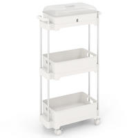 RULLVAGN 82 cm vit - Vit, Plast (46/82/21cm) - COSTWAY