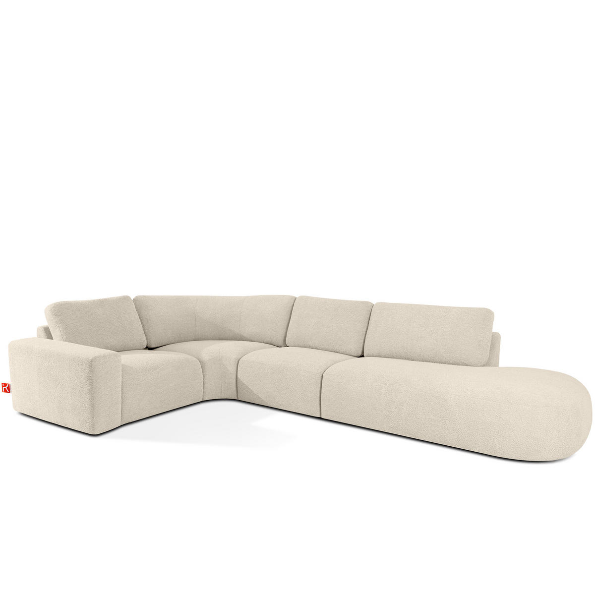 ECKSOFA RECHTS ZUCCO, Hellbeige - Hellbraun, Holz/Holzwerkstoff (224/373cm) - KONSIMO®