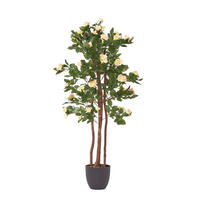 KUNSTBAUM Rosenstock rosé-apricot, 122 cm - Rosa, Kunststoff (122cm) - Homescapes