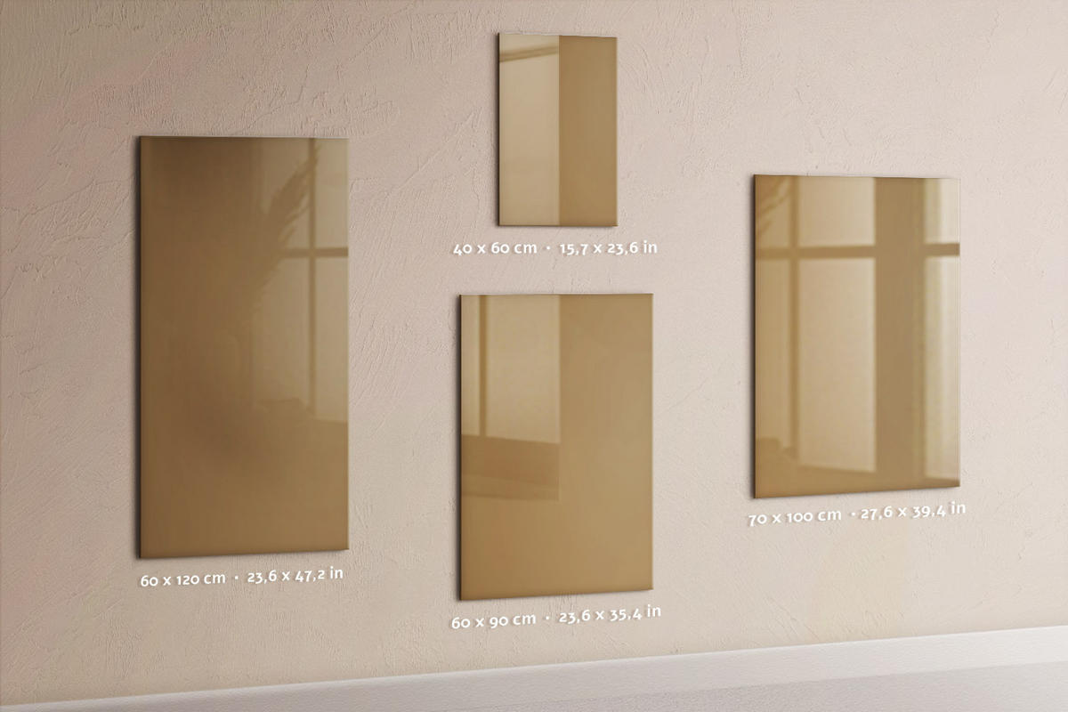 MAGNETTAFEL 40x60 Beige schwarzer Marker - Beige, Glas (40/0.4/60cm) - TULUP