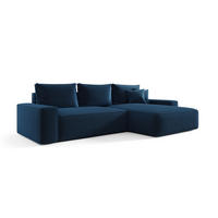 ECKSOFA MONA mit Schlaffunktion POSO 05 Rechts - Dunkelblau, Textil (280/185cm) - Bedante