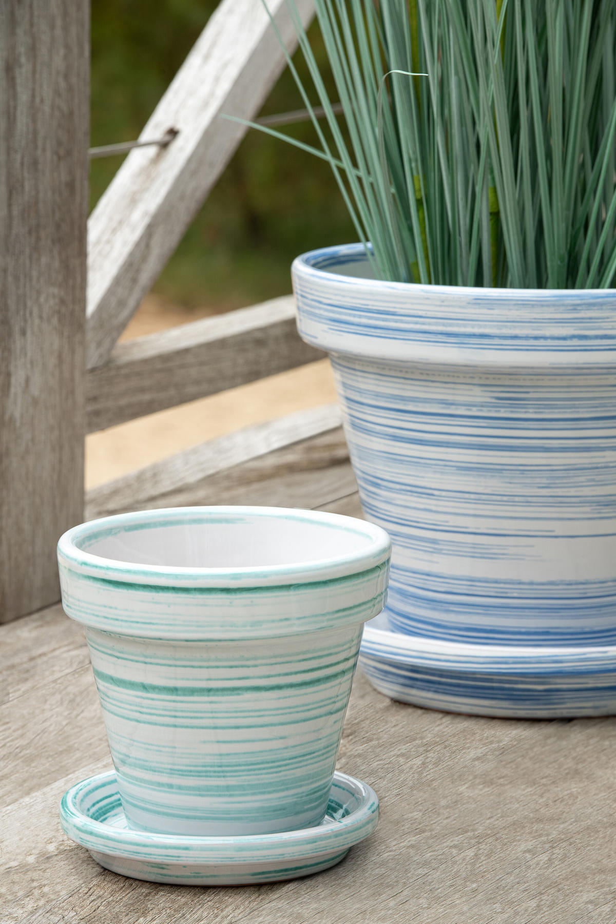 BLUMENTOPF BW Blau - Blau, Keramik (35/33cm) - J-Line