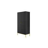 DREHTÜRENSCHRANK Austin - Schwarz, Holzwerkstoff (55/205/100cm) - RAUMHIRSCH FURNITURE