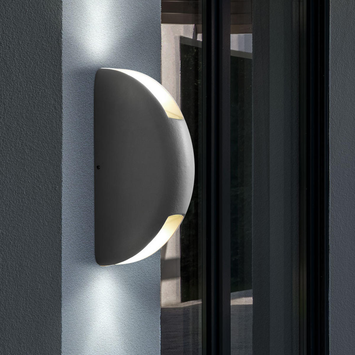 LED AUSSEN-WANDLEUCHTE Grau Metall - Grau, Glas (4.3/20/10cm)