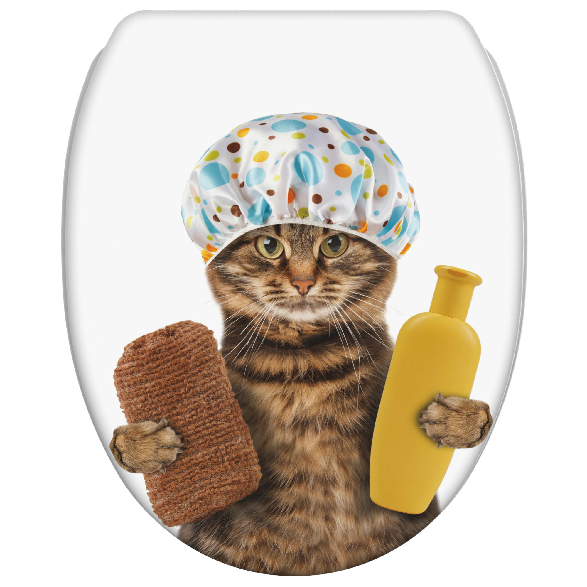 WC-SITZ mit Absenkautomatik & Top Fix Shower Cat - Braun, Holzwerkstoff (37.7/5.5/48cm) - Sanilo