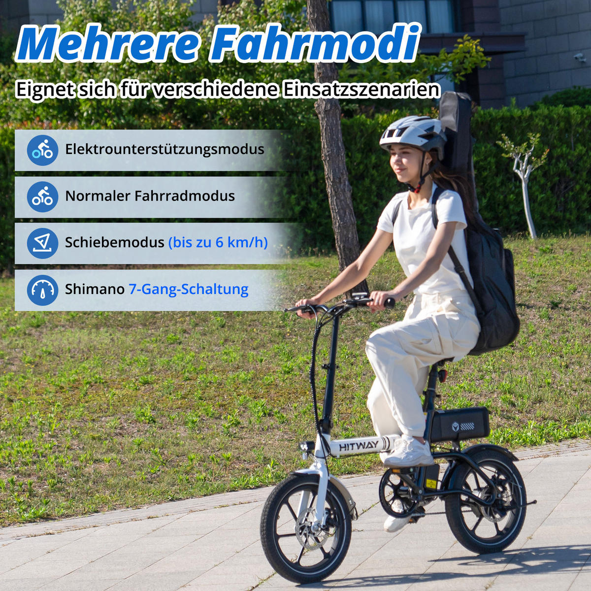 E-BIKE BK35S PRO , faltbar , 20 Zoll,7-Gang-Schaltung - Schwarz, Metall (73.5cm) - HITWAY