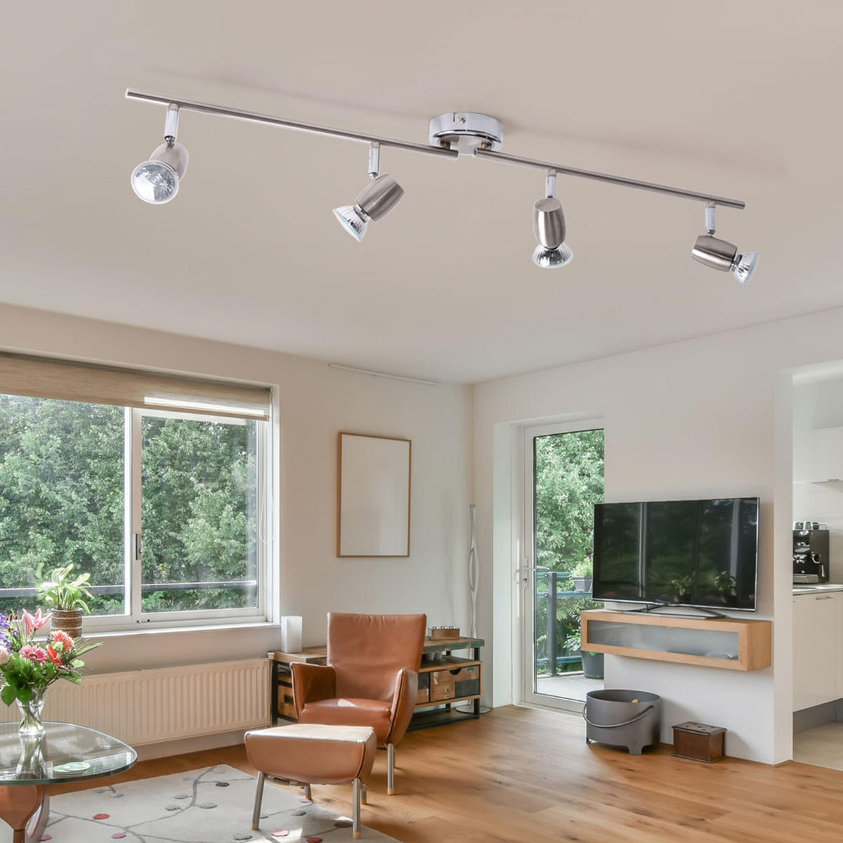 LED DECKENLEUCHTE PALERMO Silber Metall - Silberfarben, Metall (80/80/13.5cm) - Brilliant