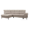 ECKSOFA Clinton, Seite: Links - Hellbraun/Schwarz, Holz/Kunststoff (253/174cm) - MIRJAN24