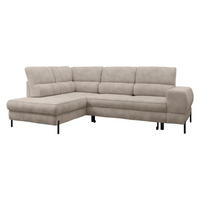ECKSOFA Clinton, Seite: Links - Hellbraun/Schwarz, Holz/Kunststoff (253/174cm) - MIRJAN24
