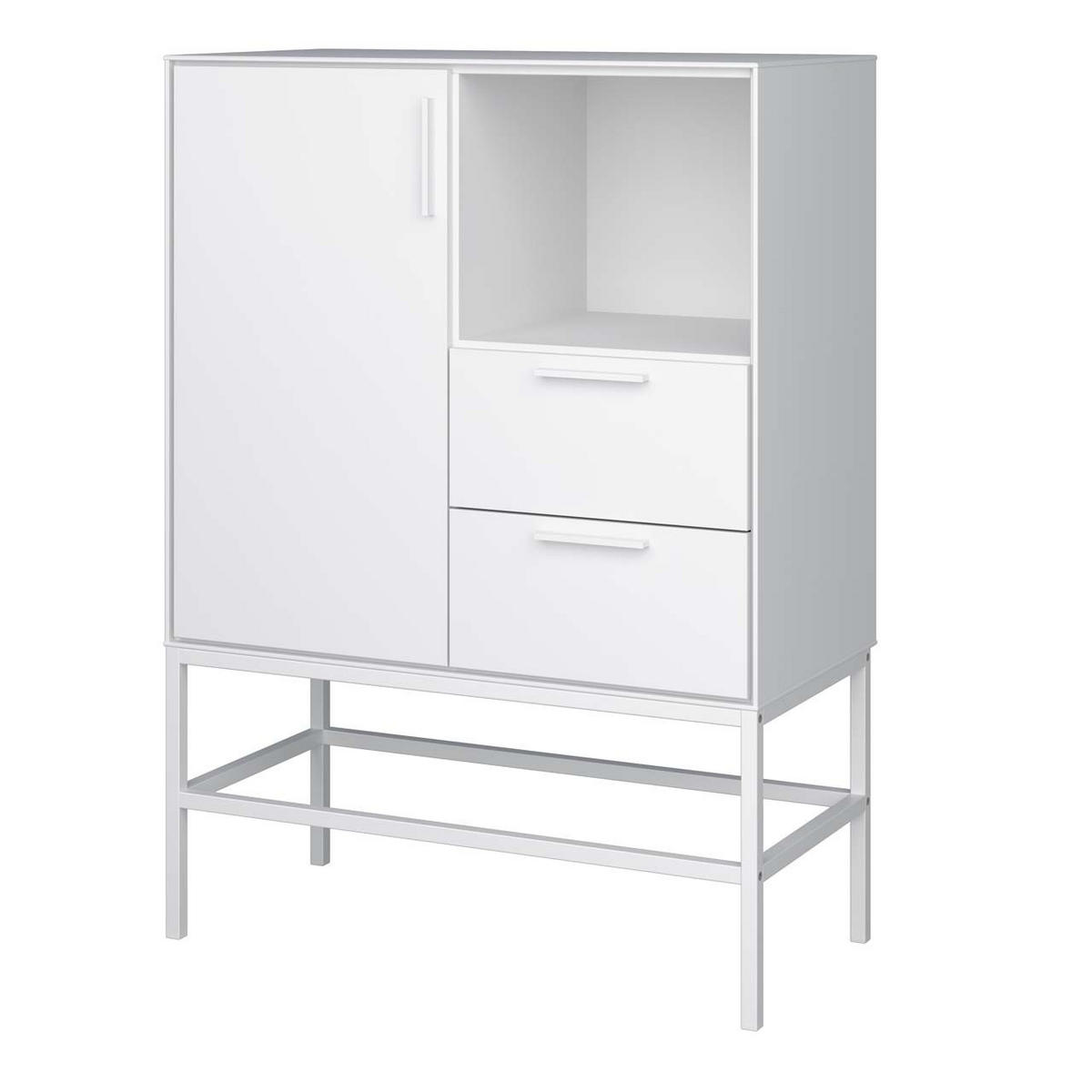 SIDEBOARD Ravn Weiß lackiert 80/42/111 cm - Weiß, Holzwerkstoff (80/111/42cm) - ebuy24