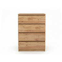 KOMMODE mit vier Schubladen in Craft-Eiche - Naturfarben, Holzwerkstoff (70/100/40cm) - Home Collective