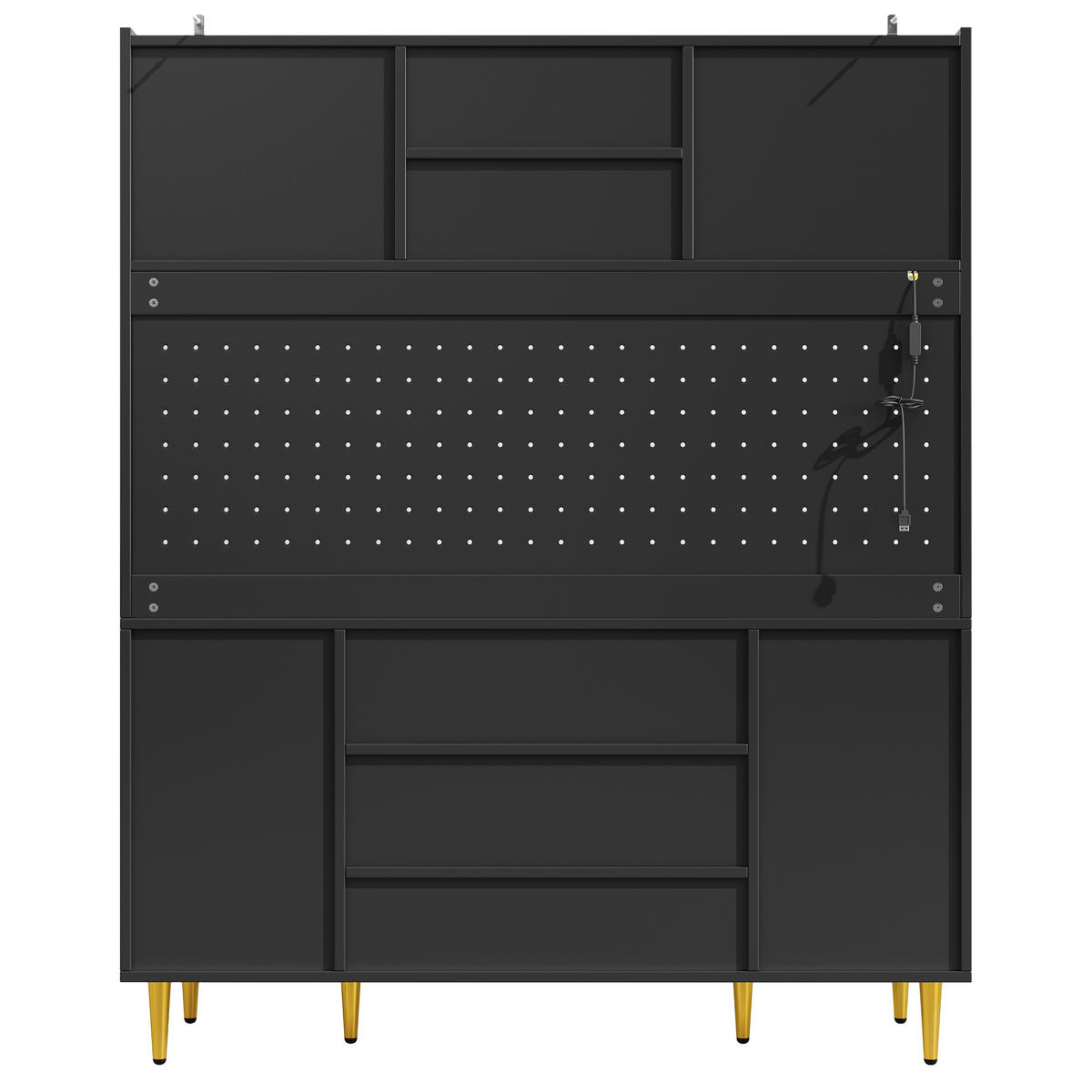 BUFFETSCHRANK Hochglanz Schwarz LED Glas Schiebetür - Schwarz, Holzwerkstoff (140/180/40cm) - FLIEKS